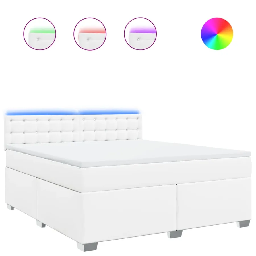 Sommier à lattes de lit avec matelas Blanc 180x200cm Similicuir - 2