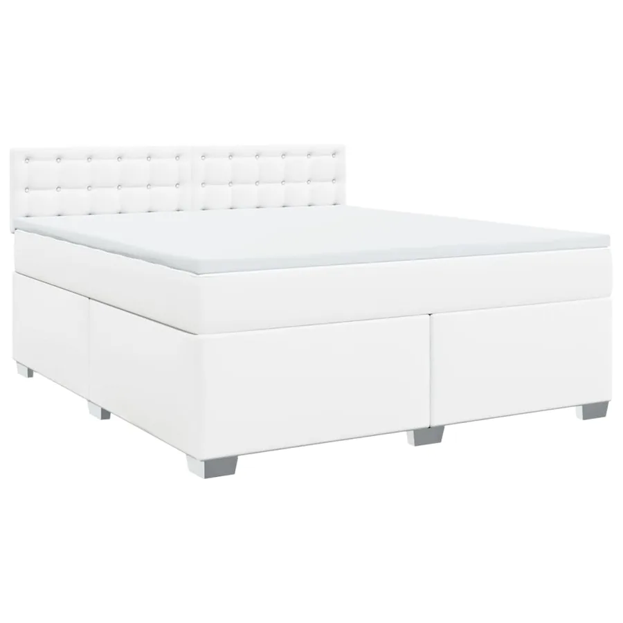 Sommier à lattes de lit avec matelas Blanc 180x200cm Similicuir - 3