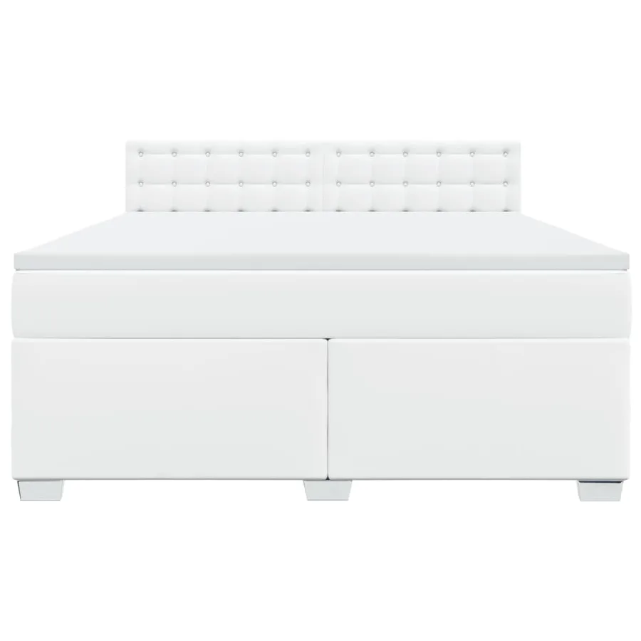 Sommier à lattes de lit avec matelas Blanc 180x200cm Similicuir - 6
