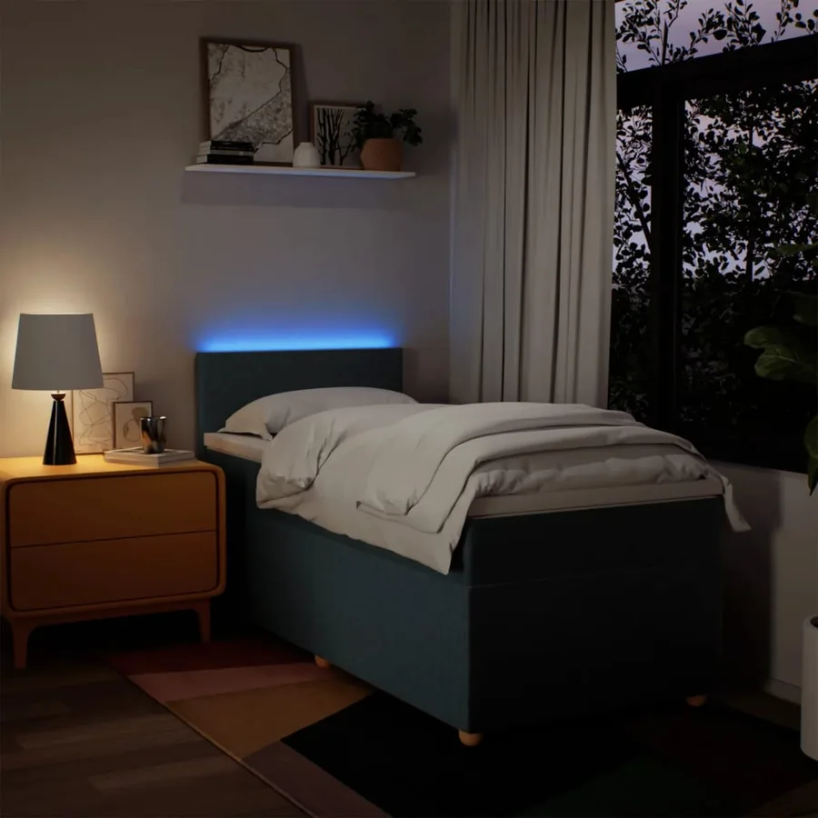 Sommier à lattes de lit avec matelas Bleu 80x200 cm Tissu - 5