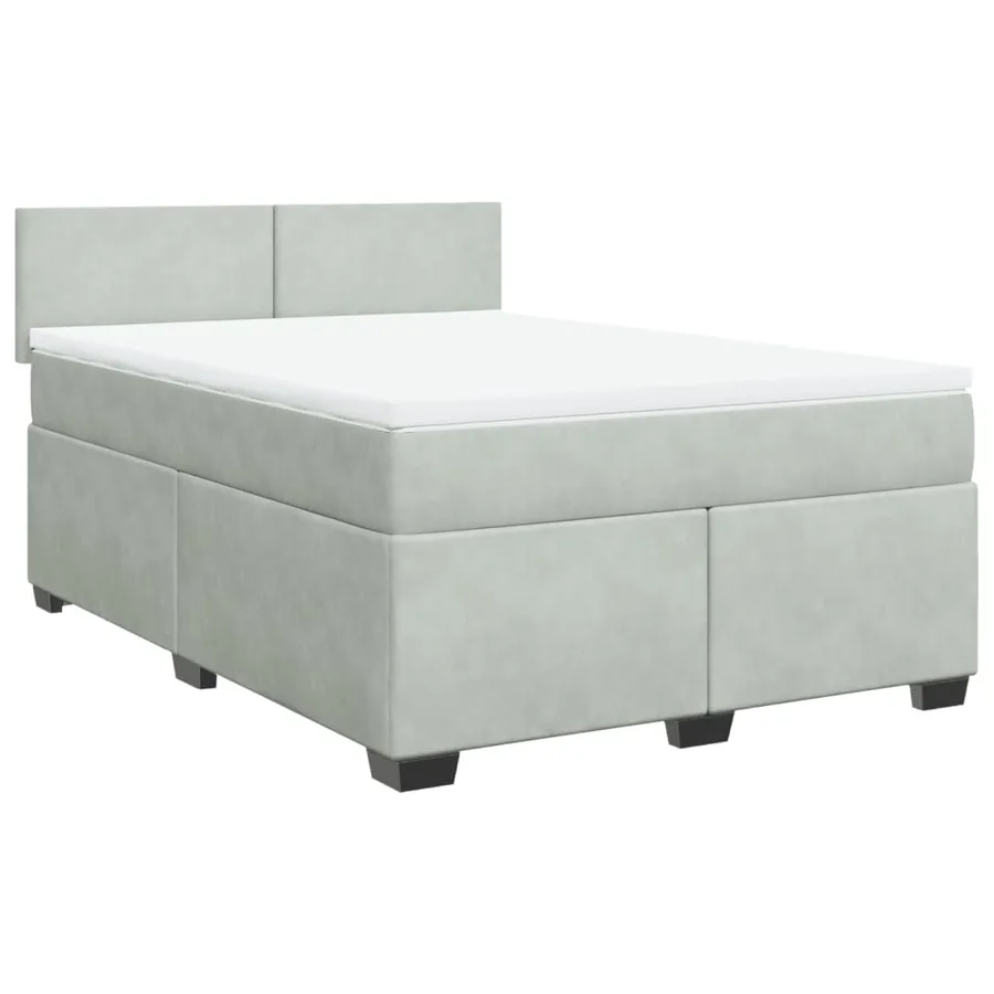 Sommier à lattes de lit et matelas Gris clair 140x200cm Velours - 3