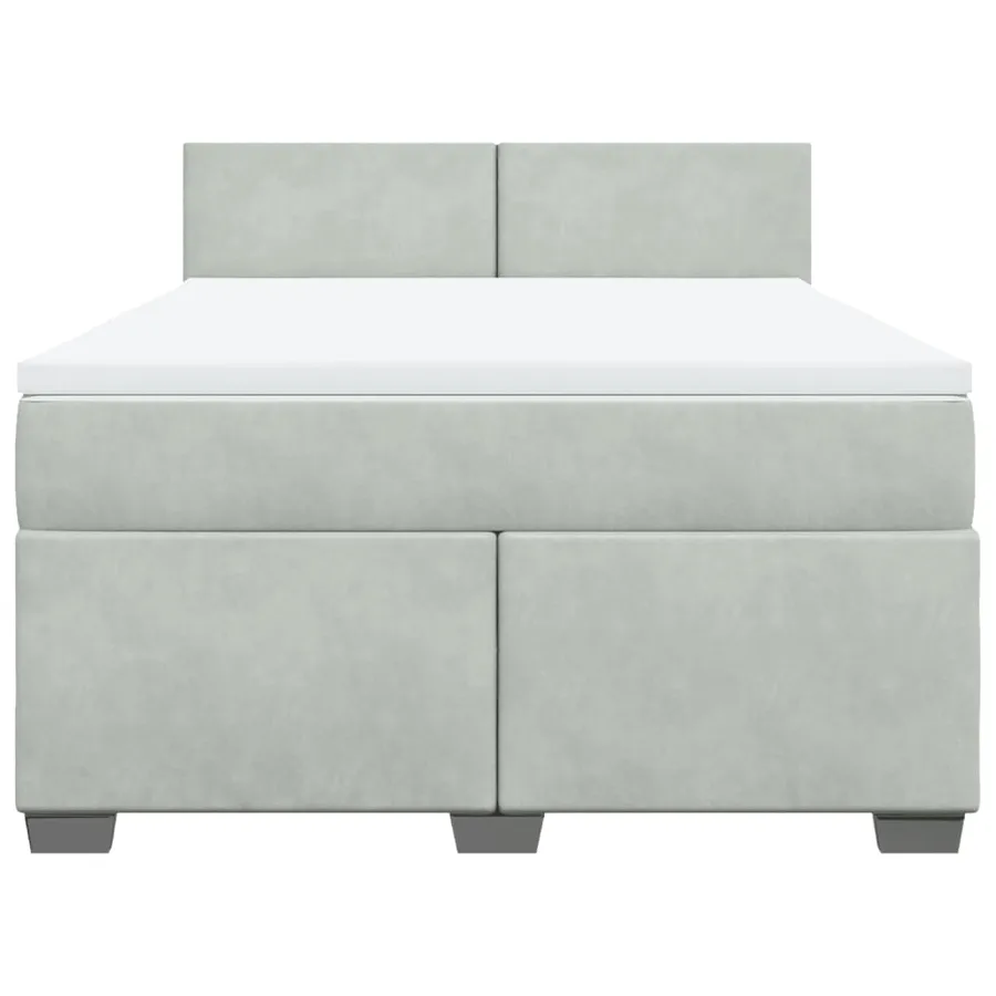 Sommier à lattes de lit et matelas Gris clair 140x200cm Velours - 6