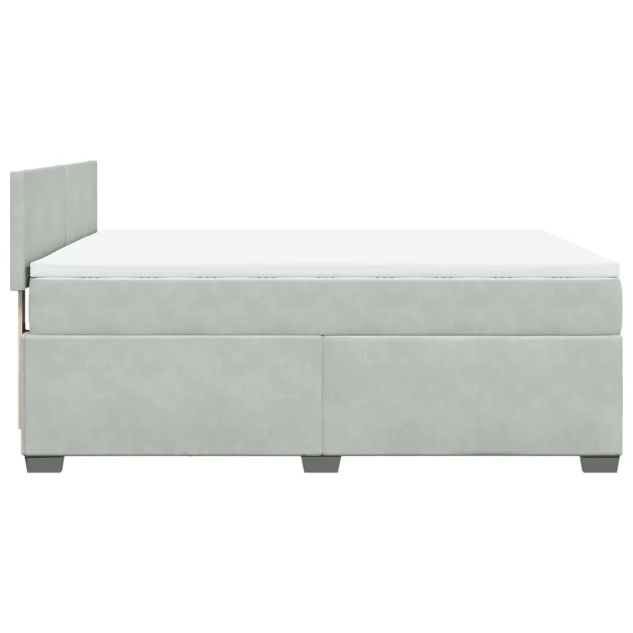 Sommier à lattes de lit et matelas Gris clair 140x200cm Velours - 7