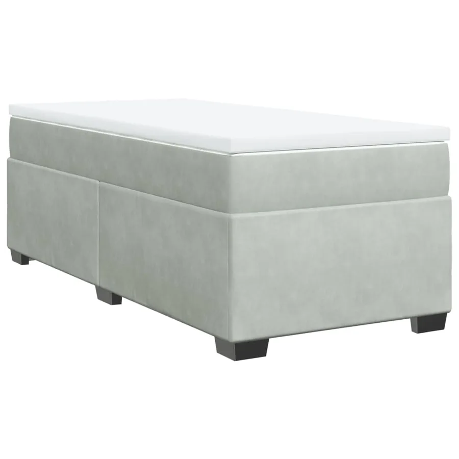 Sommier à lattes de lit et matelas Gris clair 90x200 cm Velours - 2