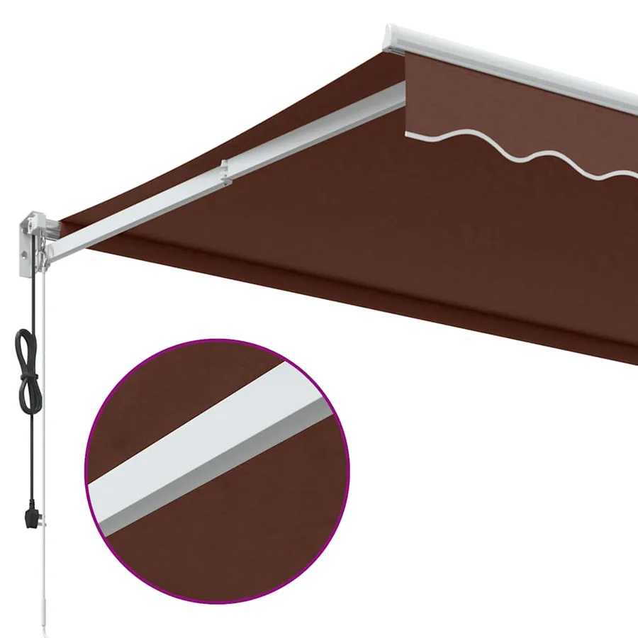 Auvent rétractable automatique marron 350x250 cm - 6