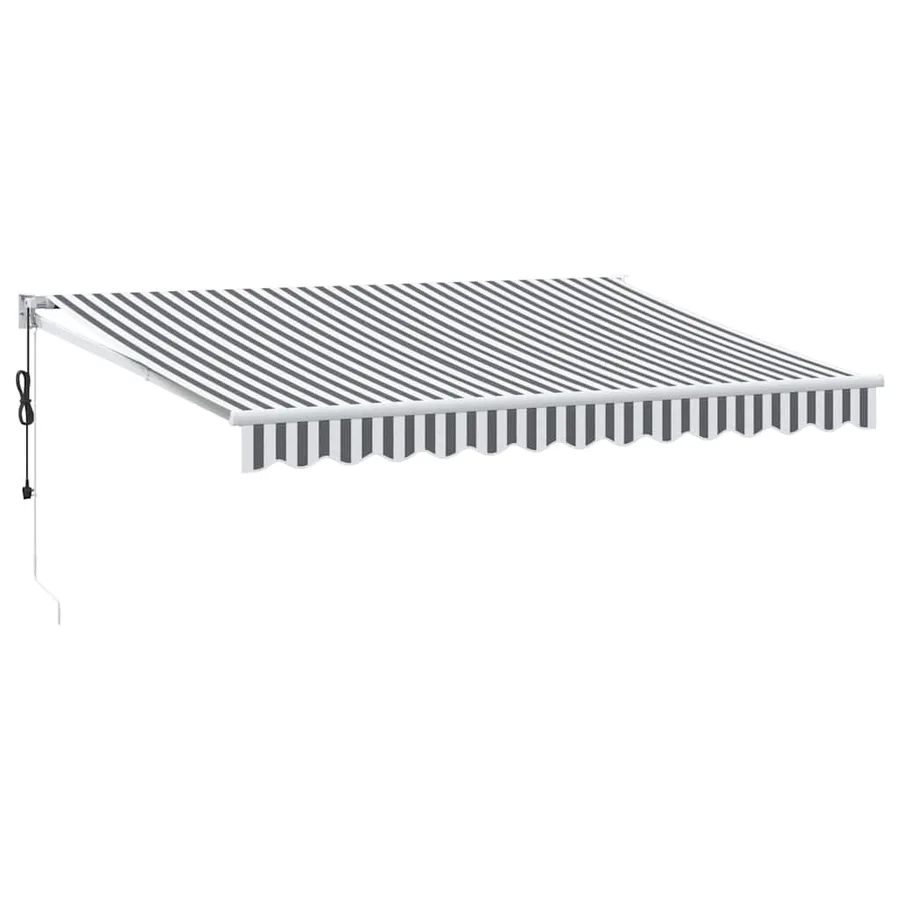 Auvent rétractable anthracite et blanc 3,5x2,5m tissu/aluminium - 2