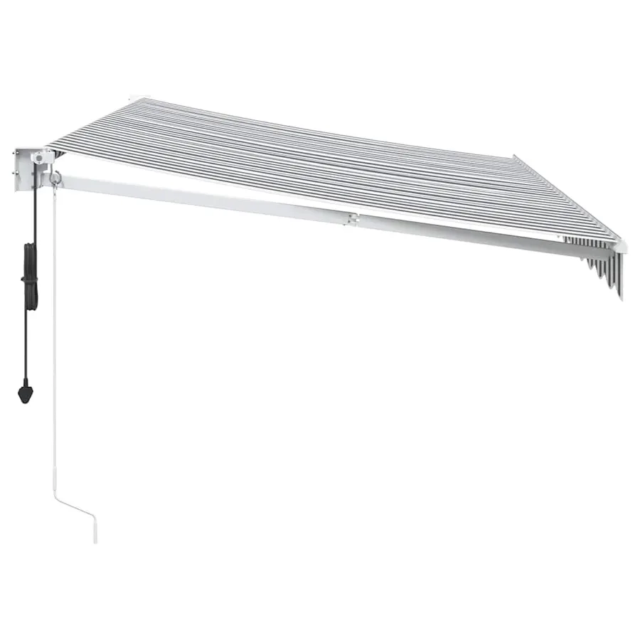 Auvent rétractable anthracite et blanc 3,5x2,5m tissu/aluminium - 4