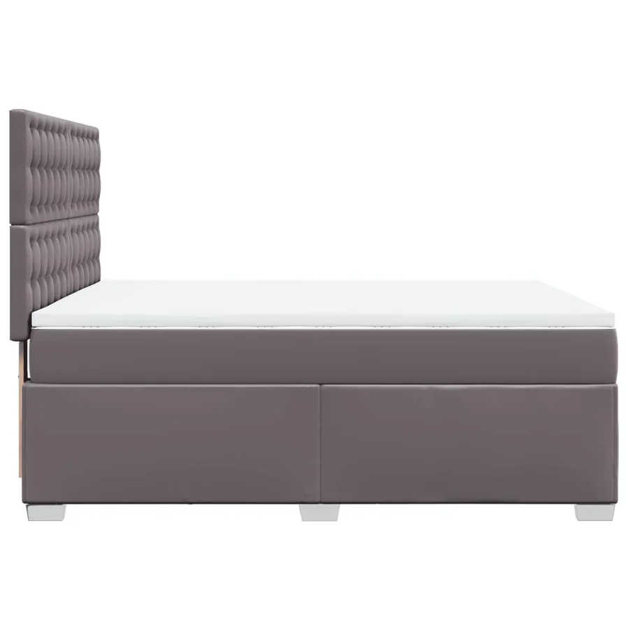 Sommier à lattes de lit avec matelas Gris 140x200 cm Similicuir - 9