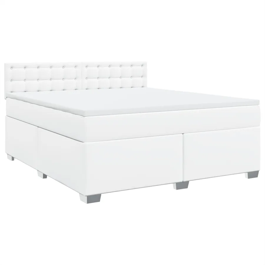 Sommier à lattes de lit avec matelas Blanc 180x200cm Similicuir - 2