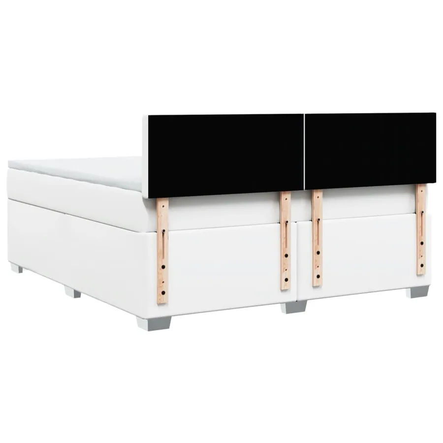 Sommier à lattes de lit avec matelas Blanc 180x200cm Similicuir - 6
