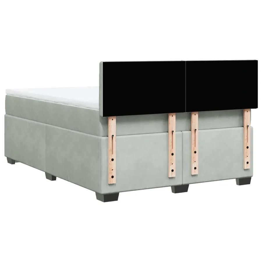 Sommier à lattes de lit et matelas Gris clair 160x200cm Velours - 10