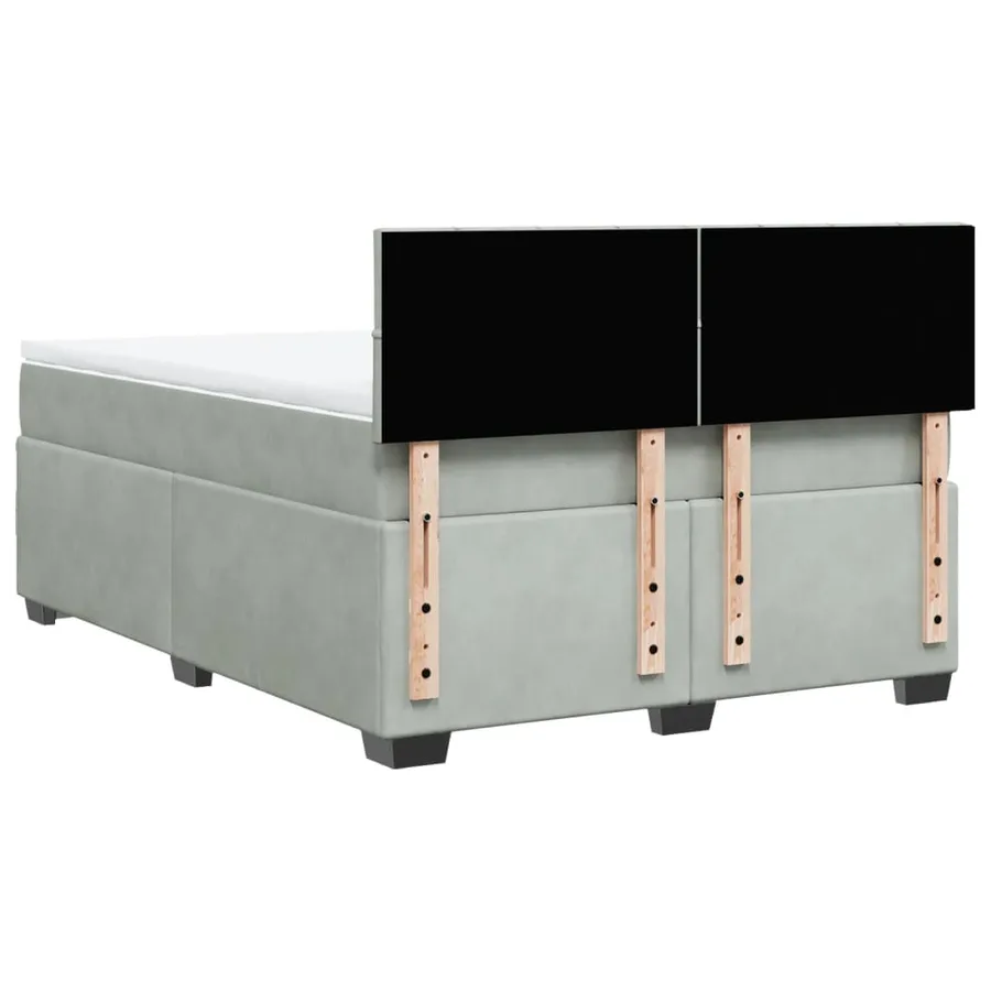 Sommier à lattes de lit et matelas Gris clair 140x200cm Velours - 10