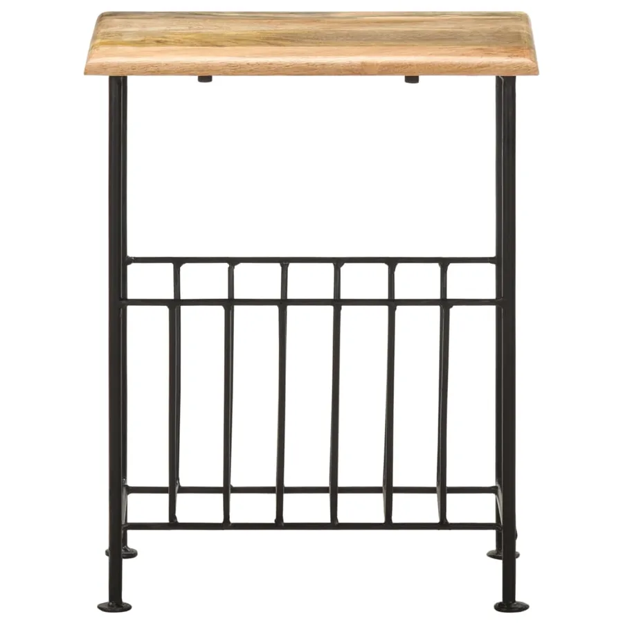 Porte-revues 40x30x50 cm Bois de manguier solide et acier - 2