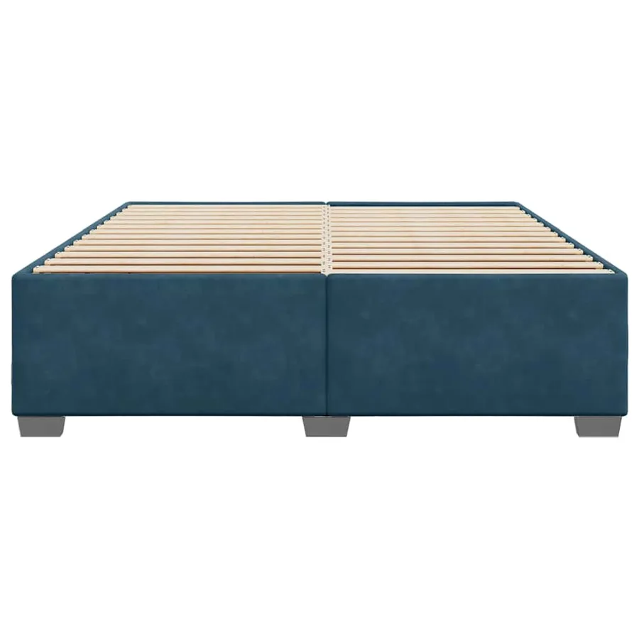 Cadre de lit sans matelas bleu 180x200 cm velours - 4
