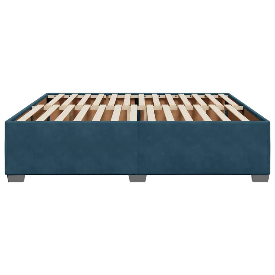 Cadre de lit sans matelas bleu 180x200 cm velours - 5
