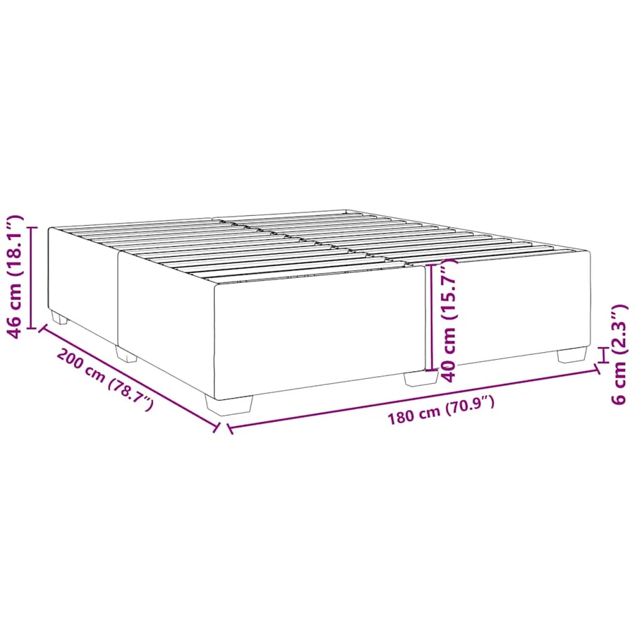 Cadre de lit sans matelas bleu 180x200 cm velours - 9