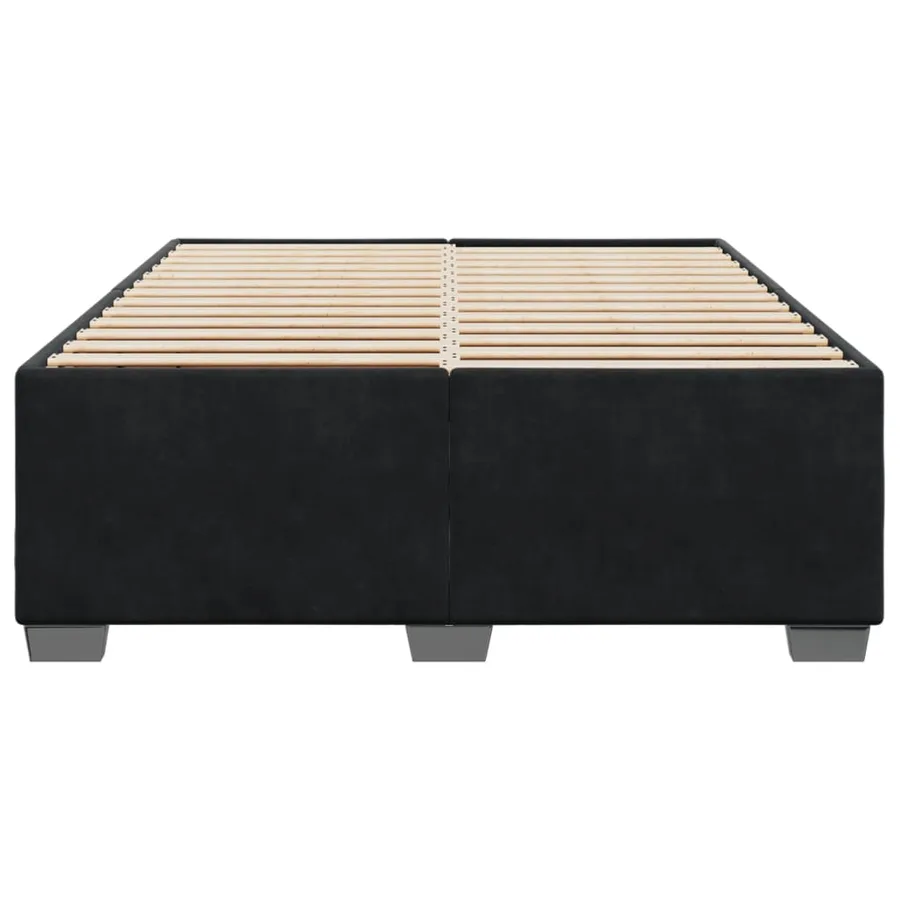 Cadre de lit sans matelas noir 160x200 cm velours - 4