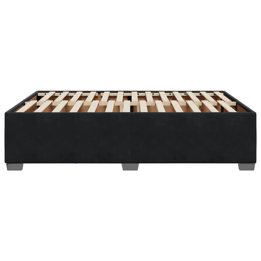 Cadre de lit sans matelas noir 160x200 cm velours - 5
