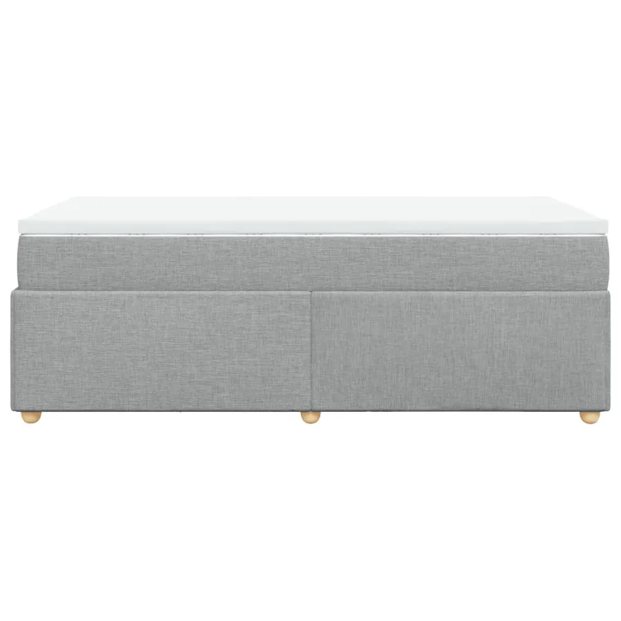 Sommier à lattes de lit et matelas Gris clair 90x190 cm Tissu - 8