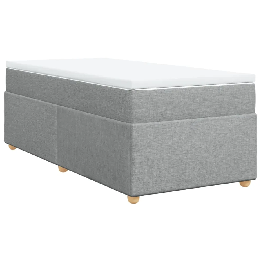 Sommier à lattes de lit et matelas Gris clair 90x190 cm Tissu - 9