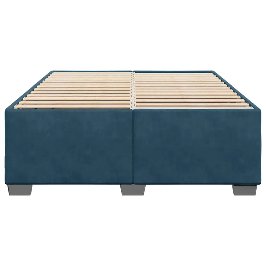 Cadre de lit sans matelas bleu 160x200 cm velours - 4