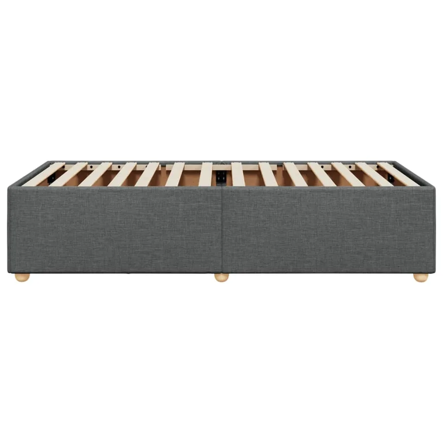 Cadre de lit sans matelas gris foncé 90x200 cm tissu - 5