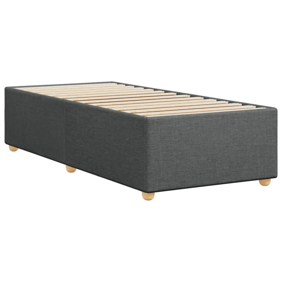 Cadre de lit sans matelas gris foncé 90x200 cm tissu - 6