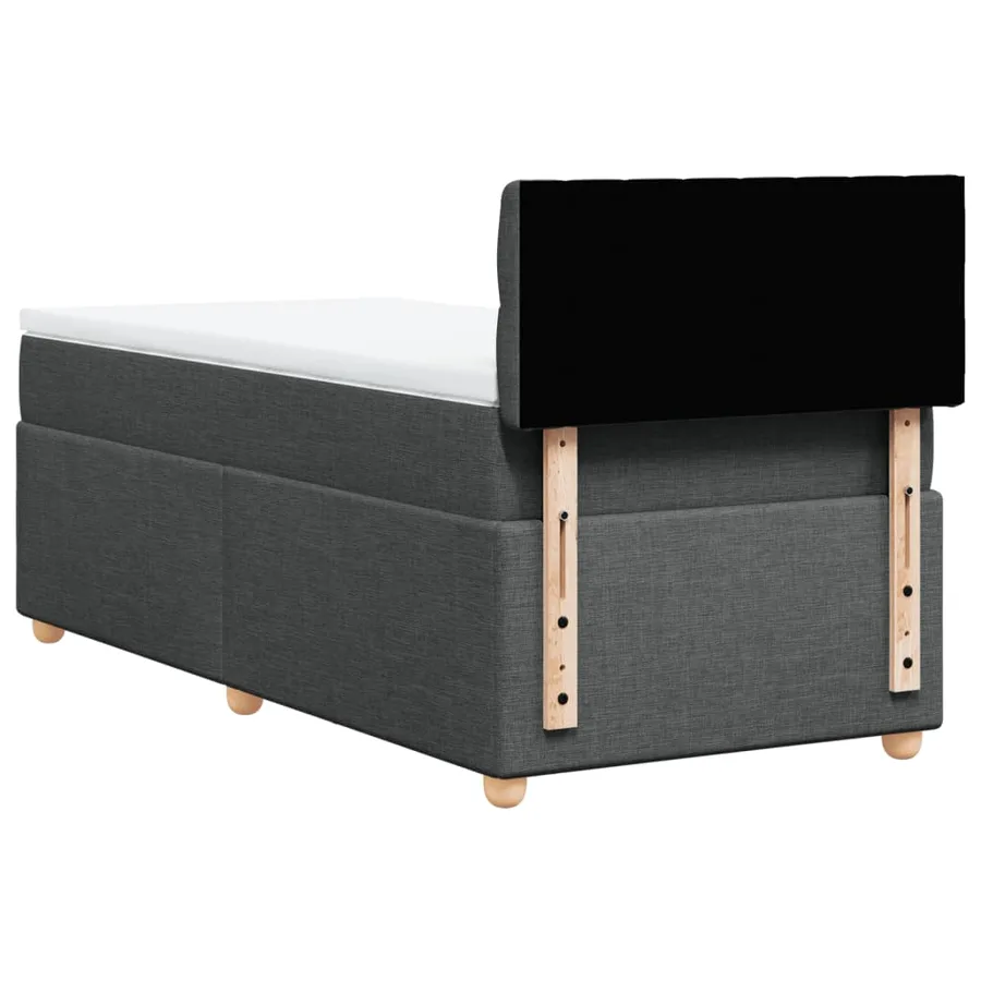 Sommier à lattes de lit avec matelas Gris foncé 90x200 cm Tissu - 8