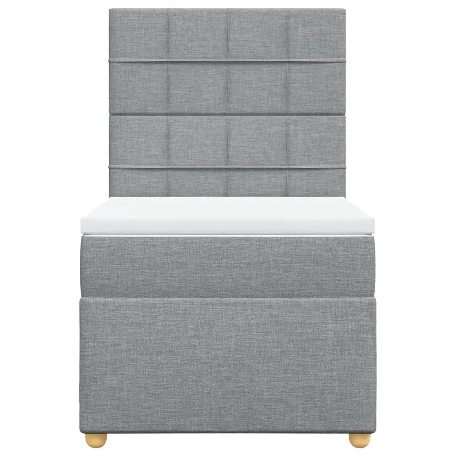 Sommier à lattes de lit avec matelas Gris clair 90x200 cm Tissu - 4