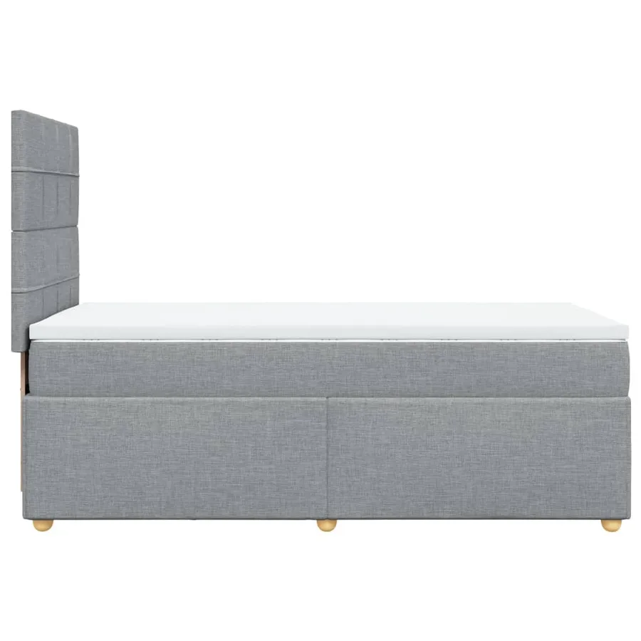 Sommier à lattes de lit avec matelas Gris clair 90x200 cm Tissu - 5