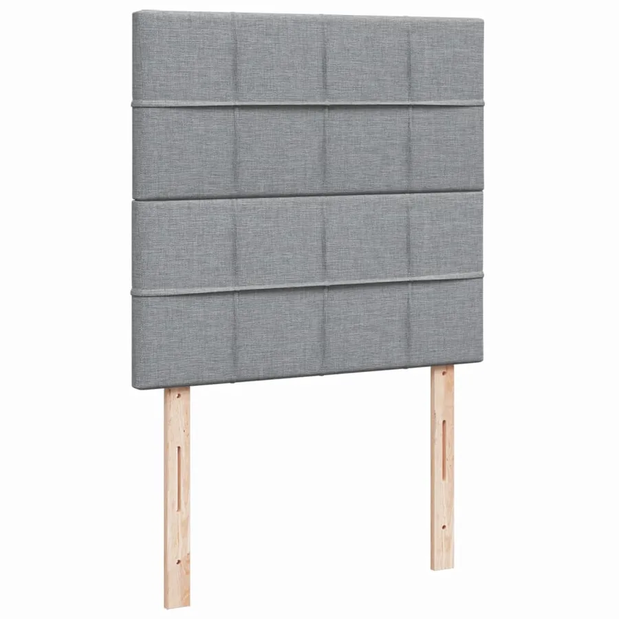 Sommier à lattes de lit avec matelas Gris clair 90x200 cm Tissu - 7