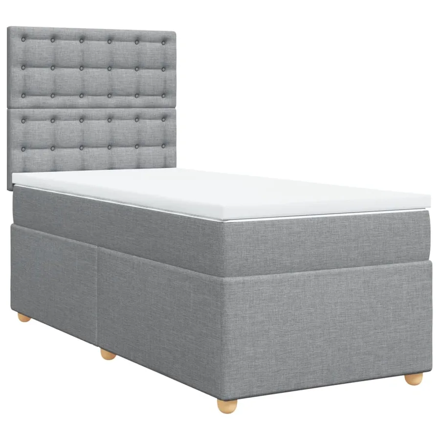 Sommier à lattes de lit avec matelas Gris clair 90x200 cm Tissu - 2