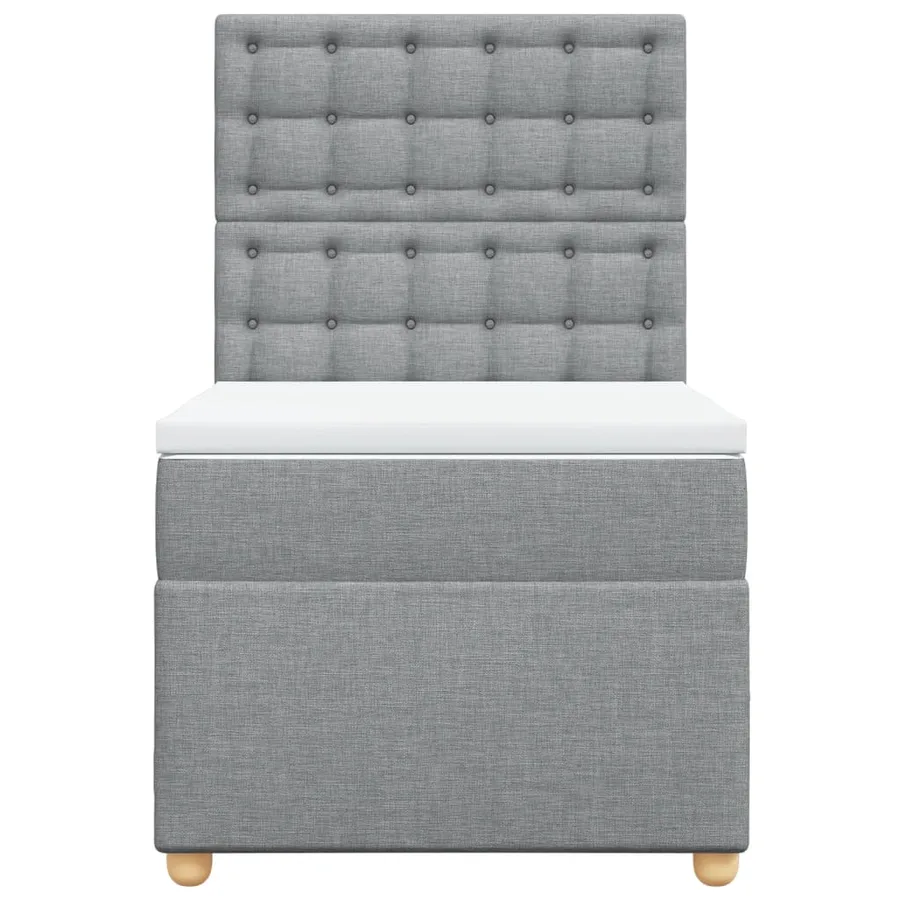 Sommier à lattes de lit avec matelas Gris clair 90x200 cm Tissu - 4