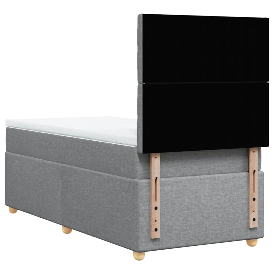 Sommier à lattes de lit avec matelas Gris clair 90x200 cm Tissu - 6
