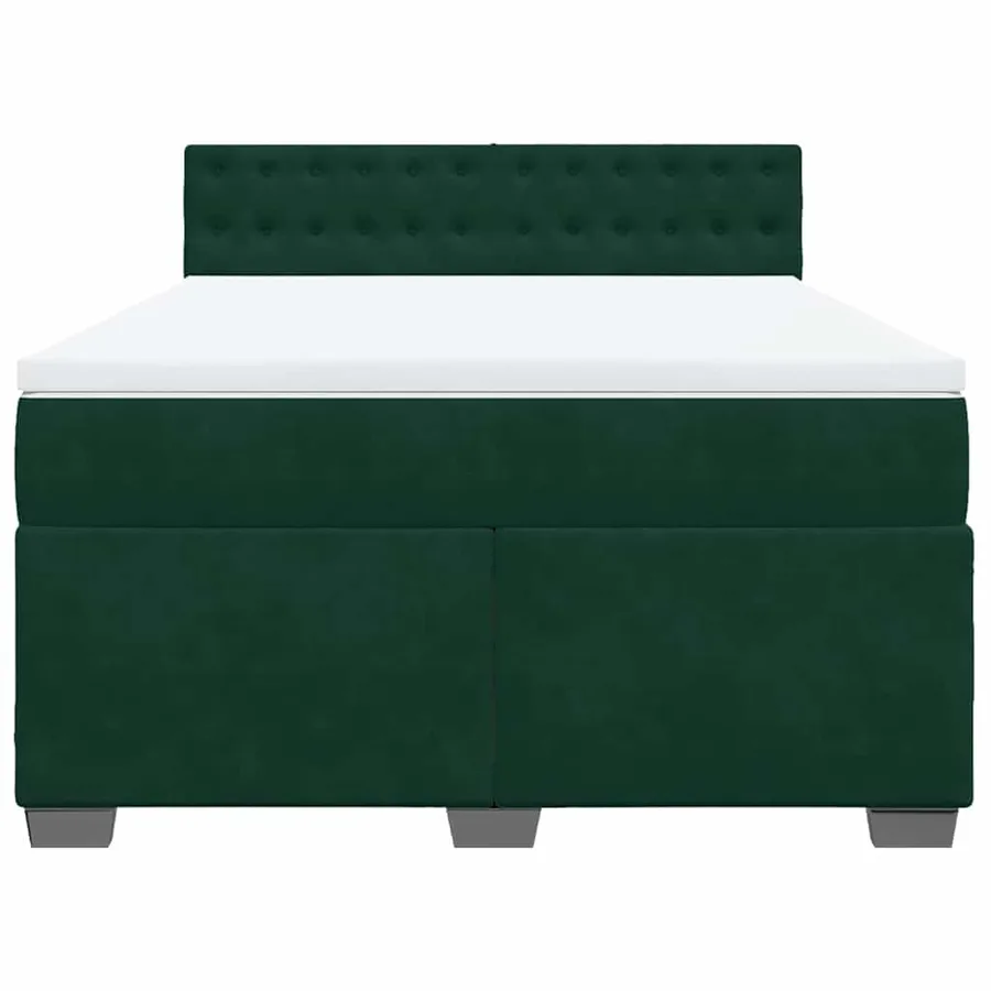 Sommier à lattes de lit et matelas Vert foncé 140x200cm Velours - 6