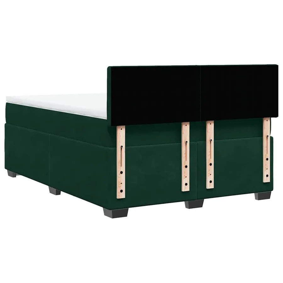 Sommier à lattes de lit et matelas Vert foncé 140x200cm Velours - 8