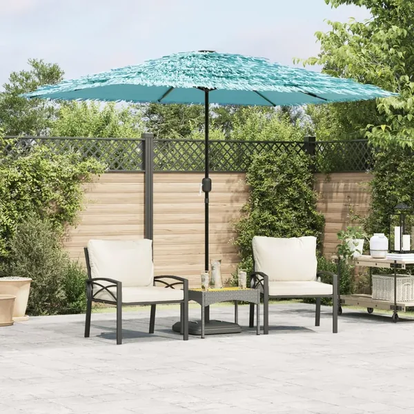 Parasol de jardin avec mât en acier bleu 300x200x250 cm