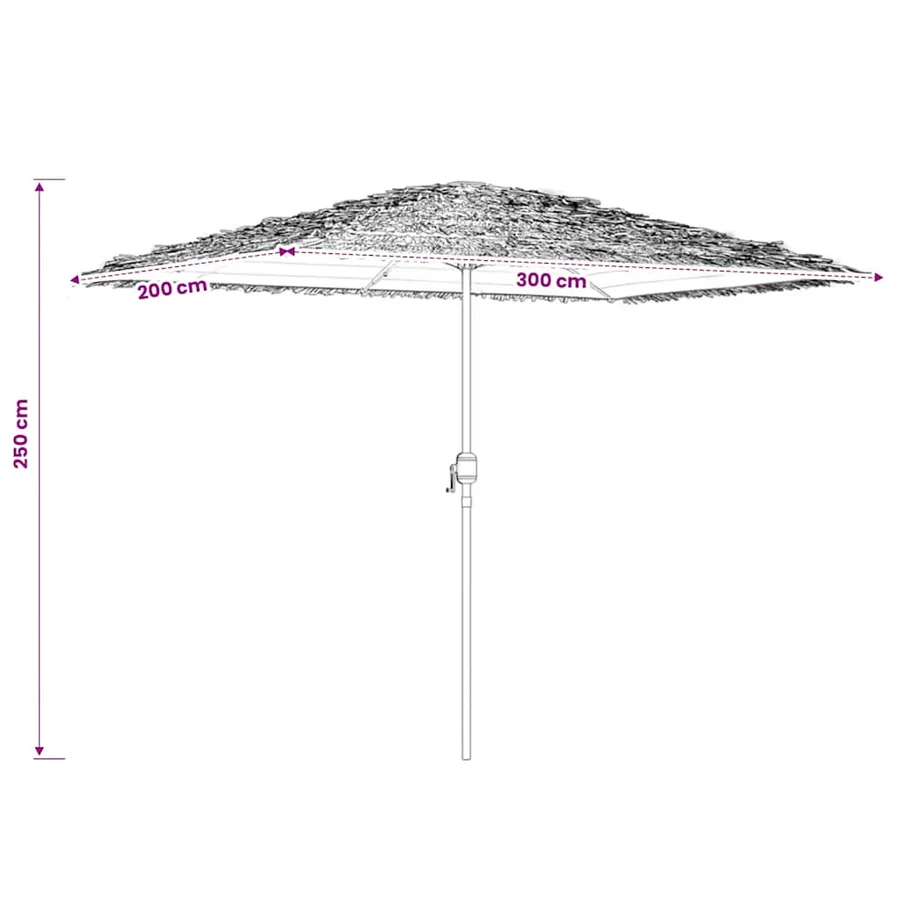 Parasol de jardin avec mât en acier bleu 300x200x250 cm - 10