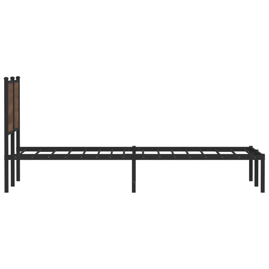 Cadre de lit en métal sans matelas chêne marron 120x190 cm - 6