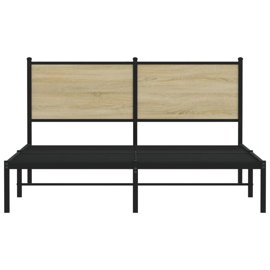Cadre de lit en métal sans matelas chêne sonoma 137x190 cm - 5