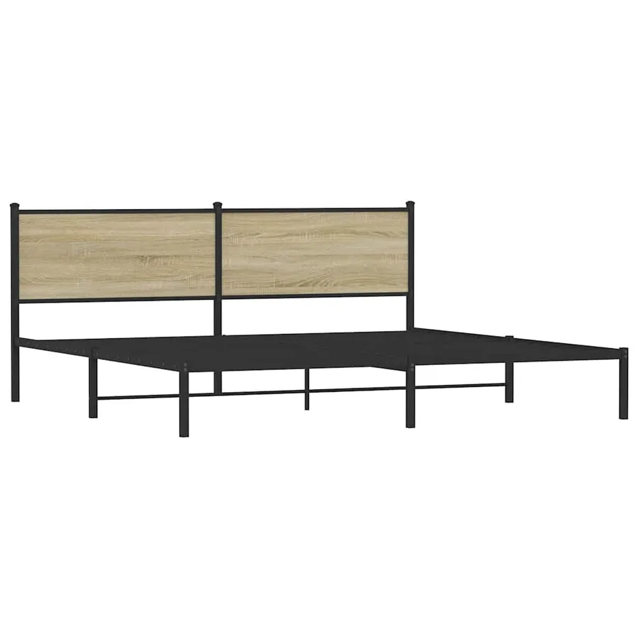 Cadre de lit en métal sans matelas chêne sonoma 193x203 cm - 3