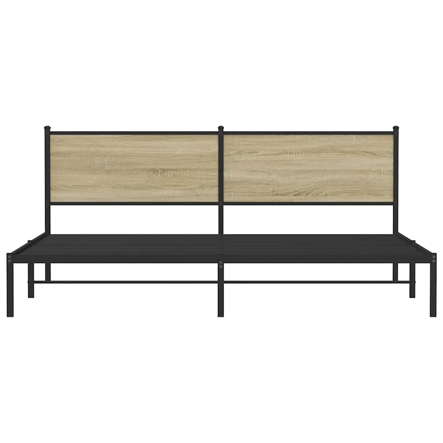 Cadre de lit en métal sans matelas chêne sonoma 193x203 cm - 5