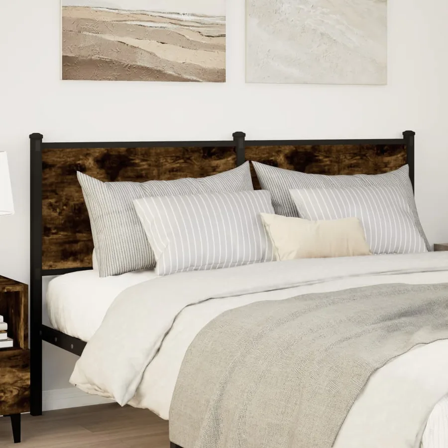 Tête de lit de remplacement chêne fumé 150 cm bois d'ingénierie et acier - 2