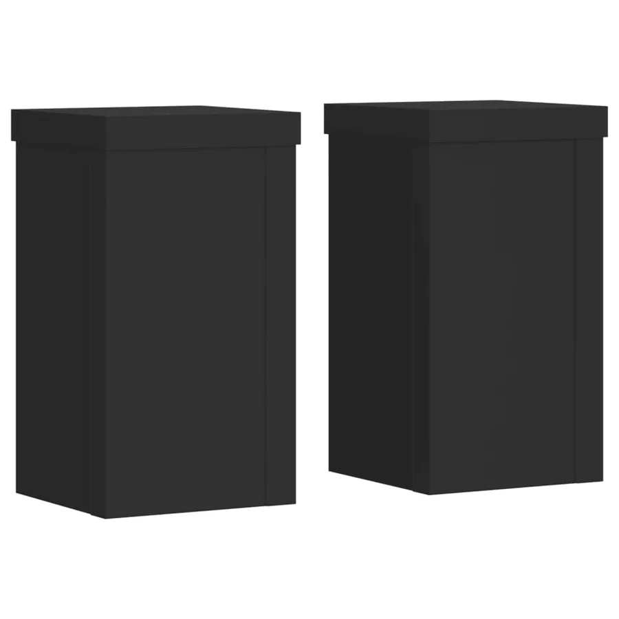 Supports pour plantes 2 pcs noir 10x10x18 cm bois d'ingénierie - 2