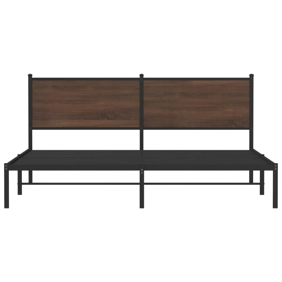 Cadre de lit en métal sans matelas chêne marron 180x200 cm - 5