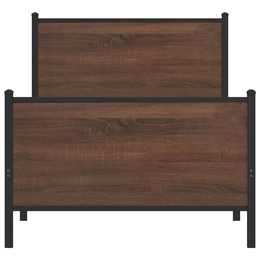 Cadre de lit en métal sans matelas chêne marron 80x200 cm - 5