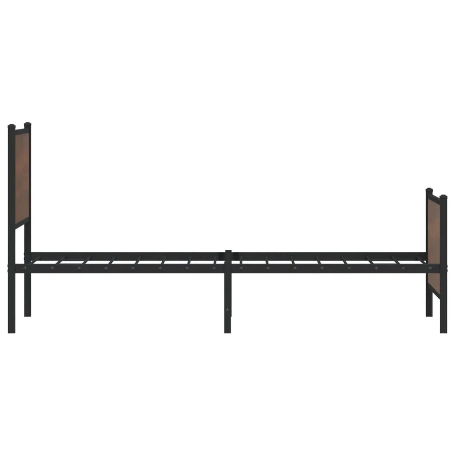 Cadre de lit en métal sans matelas chêne marron 90x200 cm - 6