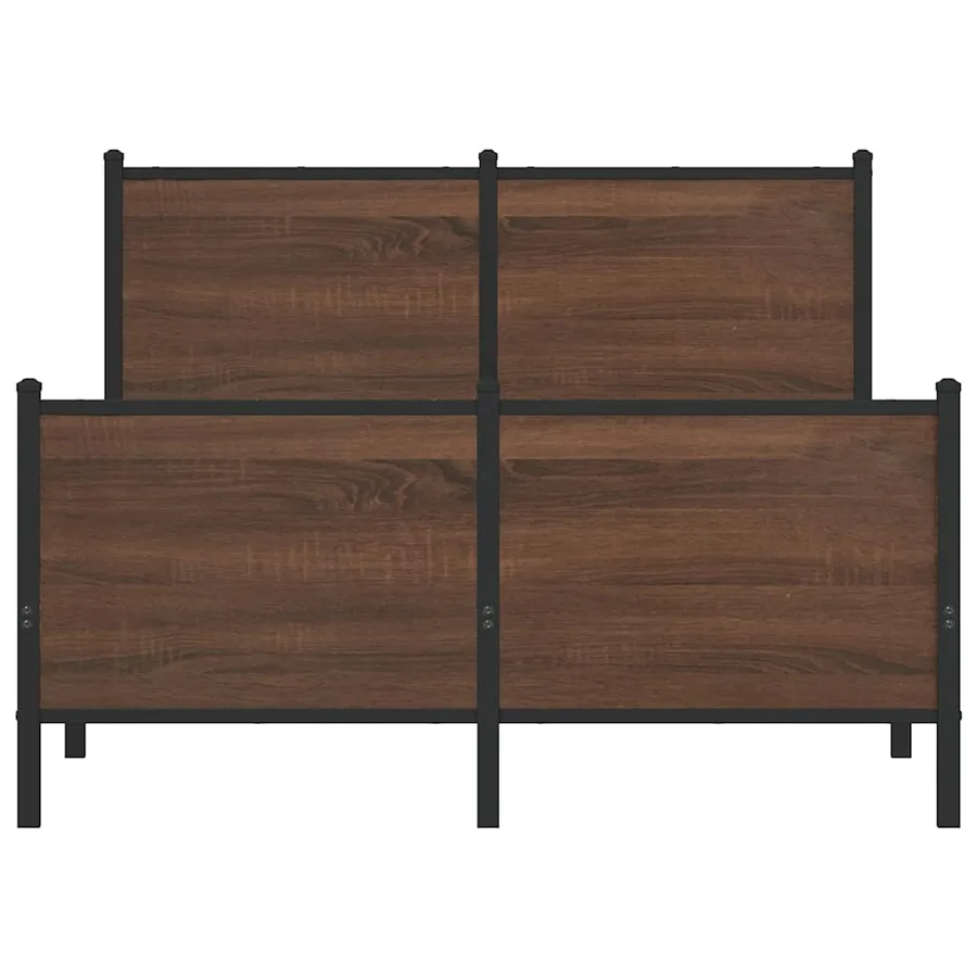 Cadre de lit en métal sans matelas chêne marron 120x200 cm - 5