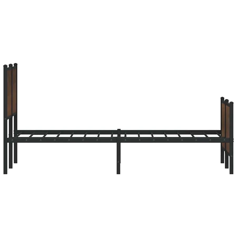 Cadre de lit en métal sans matelas chêne marron 120x200 cm - 6