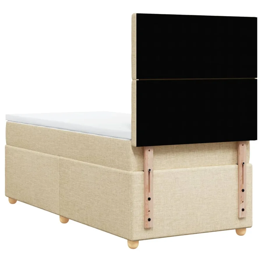 Sommier à lattes de lit avec matelas Crème 100x200 cm Tissu - 6